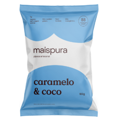 Pipoca artesanal Mais Pura caramelo & coco 100g