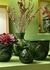 Vaso de Cerâmica Folhas Verde - Elaine Natali Tapetes & Casa