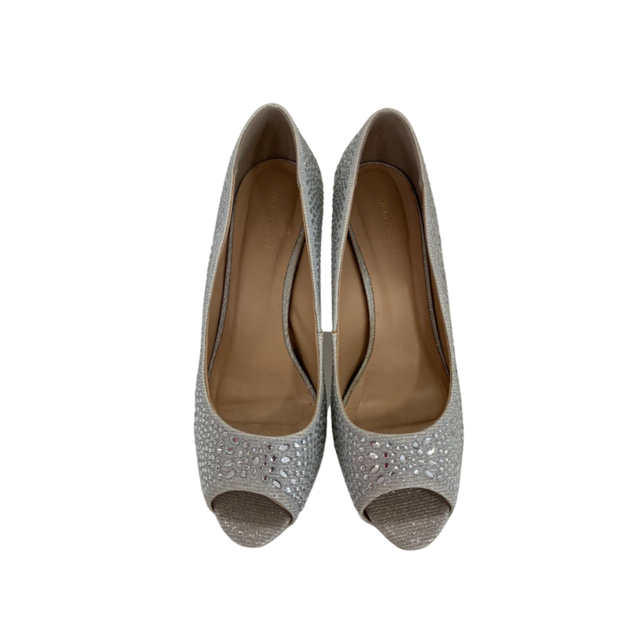 Peep sale toe prata