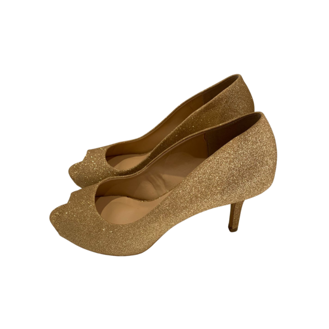 Peep toe com brilho 2025