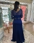 VESTIDO DE FESTA AZUL MARINHO BORBADO - comprar online