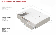 Imagen de Cama Box Plataforma Sommier 2 Plazas 1.40/1.60 Marron Terra.