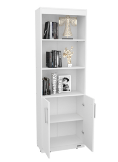 BIBLIOTECA CON ESTANTES Y PUERTAS BLANCA - comprar online