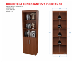 BIBLIOTECA CON ESTANTES Y PUERTAS BLANCA en internet