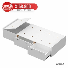 Cama Box Sommier 1 Plaza Blanco