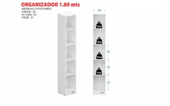 Organizador Multiuso 5 estantes Blanco con Carvalho Messo - tienda online