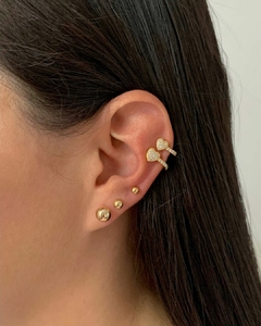 PIERCING FAKE CORAÇÕES BANHO OURO 18K - OLGA E - Daherica Semijoias