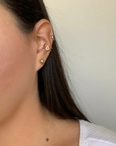 Imagem do PIERCING FAKE CORAÇÕES VAZADO BANHO OURO 18K - LOLA