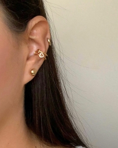 PIERCING FAKE CORAÇÕES VAZADO BANHO OURO 18K - LOLA - Daherica Semijoias