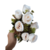 Flores Artificiais Buque Rosas 7 Ramos C/ Folhas Creme 31cm - Corais do Acuípe │Mesa Posta
