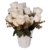 Flores Artificiais Buque Rosas 7 Ramos C/ Folhas Creme 31cm - loja online