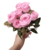 Flores Artificiais Buque De Rosas Cor Rosa 7 Ramos C/ Folhas - loja online