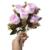 Flores Artificiais Buque De Rosas 7 Ramos C/ Folhas Cor Rosa na internet