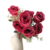 Flores Artificiais Buque Rosa 7 Ramos C/ Folhas Cor Vermelho - Corais do Acuípe │Mesa Posta