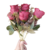 Flores Artificiais Buque Rosa 7 Ramos C/ Folhas Cor Vermelho - loja online