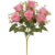 Flores Artificiais Buque De Rosas Cor Rosa 7 Ramos C/ Folhas