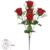 Flores Artificiais Buque Rosa Vermelho 5 Ramos Folhas 35cm - comprar online