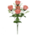 Flores Artificiais Buque Rosa 5 Ramos Folhas 35cm
