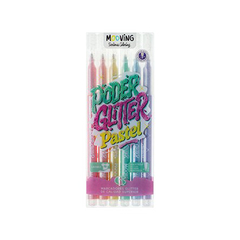 Marcador Mooving x 6 glitter pastel - Poder Glitter Pastel