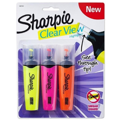 Resaltador Sharpie clear view x 3 unidades