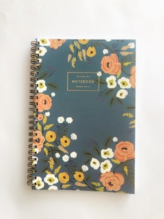 CUADERNO A5 FLOWER AZUL