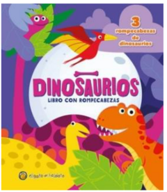 DINOSAURIOS - PIECITAS DE GOMA - LIBRO CON ROMPECABEZAS