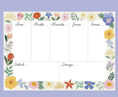 PLANNER MAGNÉTICO SEMANAL FLORES CREMA