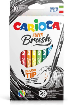 MARCADORES CARIOCA SUPER BRUSH X10