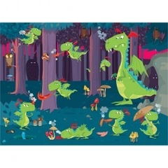 ROMPECABEZAS CAJA REDONDA: DRAGONES EN EL BOSQUE - comprar online