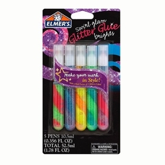 Adhesivo super glitter Elmers blister x5 tubos swirl