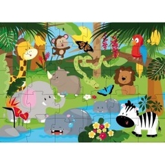 LOS ANIMALES DE LA SELVA - PUZZLE GIGANTE 30 PIEZAS + LIBRO - comprar online