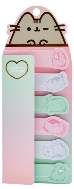 SET NOTAS ADHESIVAS BANDERITAS MOOVING PUSHEEN