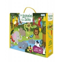 LOS ANIMALES DE LA SELVA - PUZZLE GIGANTE 30 PIEZAS + LIBRO