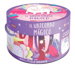 ROMPECABEZAS CAJA REDONDA: UNICORNIO MAGICO