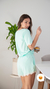 Pijamita algodon soft aqua con puntilla - comprar online