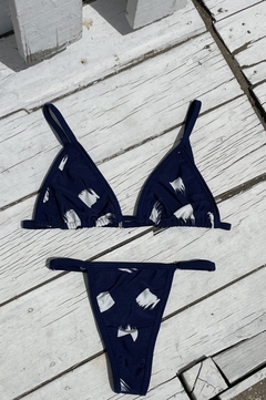 bikini tiritas azul jaspeado - Touch Me