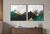 Composição com 2 Quadros decorativos Paisagem abstrata tons verde e dourado - comprar online