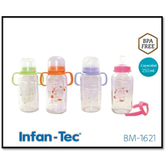 BM-1621 MAMADERA DE VIDRIO 250ML C/ASAS