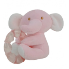 MORDILLO W56844R MORDILLO SONAJERO 7" ELEFANTE ROSA