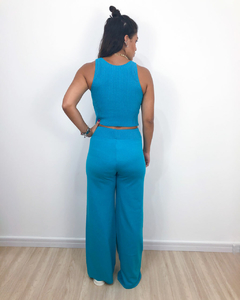 Cropped Tricot Modal Azul na internet