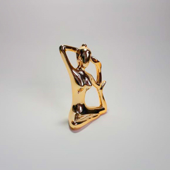 Estátua Mulher Yoga Dourado-Mod.5 - comprar online