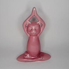 Estátua Cat Yoga Rosa - Mod.1