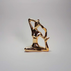 Estátua Mulher Yoga Dourado-Mod.5