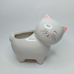 Cachepot Gatinho Feliz - Branco