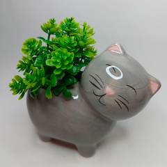 Cachepot Gatinho Feliz - Cinza - comprar online