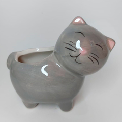 Cachepot Gatinho Feliz - Cinza