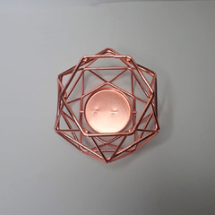 Castiçal Aramado / Porta Velas - Redondo Rosé - comprar online