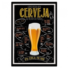 Placa Decorativa - Como pedir Cerveja