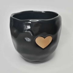 Vaso Preto com Coração