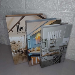 Trio de Livros Decorativos - Porta Objetos Decoração com Harmonia